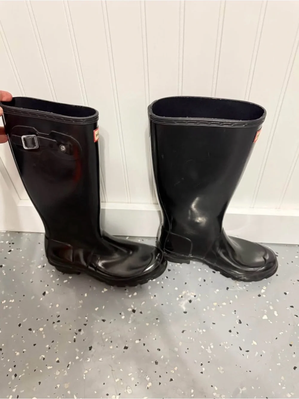Hunter Women's Tall Black Gloss Rain Boots